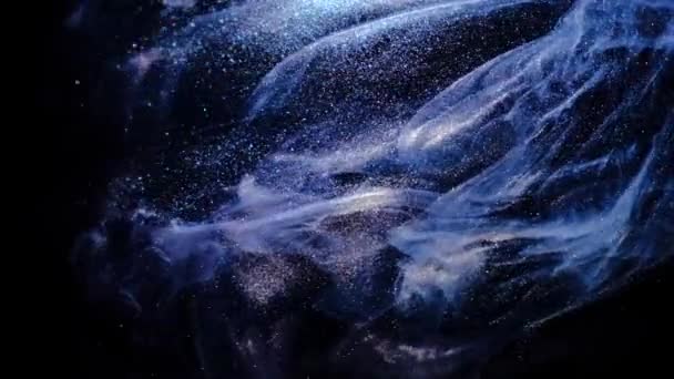 Nubes espaciales Textura de la nebulosa Fondo de la galaxia cósmica Dinámica de fluidos hecha de tinta — Vídeo de stock