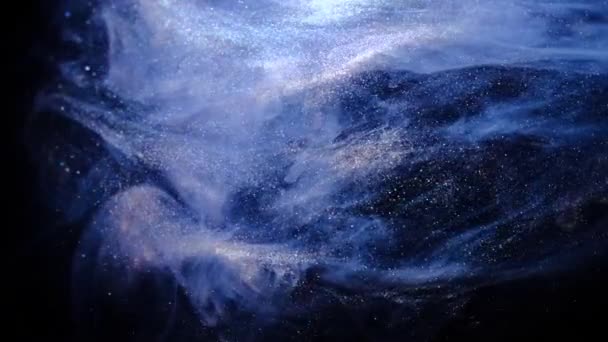 Структура туманности космических облаков Фон космической галактики Жидкостная динамика из чернил — стоковое видео