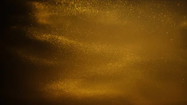 Χρυσή άμμος ή σκόνη δημιουργώντας αφηρημένα σύννεφο σχηματισμούς. Τέχνη φόντα. — Φωτογραφία Αρχείου