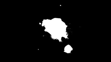 Çiçek mürekkebi. Güzel beyaz suluboya mürekkep siyah arkaplana geçiş yapıyor,