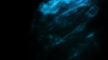 Siyah arka plan üzerinde mavi parıltı.