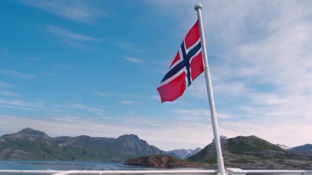 Norway flag Nature Norway. slow motion — Stock Video