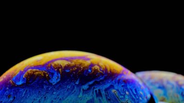 Yüzey hava kabarcığı, kimyasal, sıcaklık ve su etkisi kadar kapatın. Yeryüzündeki havayı simüle edin.