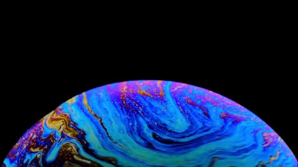 Burbuja azul, efecto químico, temperatura y agua. Simular el tiempo en la tierra . — Vídeos de Stock