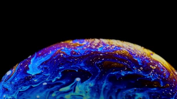 Blue bubble, Effect from chemical, temperature and water. Simulate weather on earth. — Stock Video