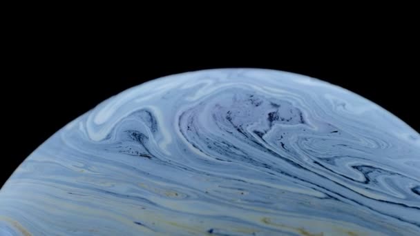 Bolla blu, effetto da prodotto chimico, temperatura e acqua. Simulare il tempo sulla terra . — Video Stock