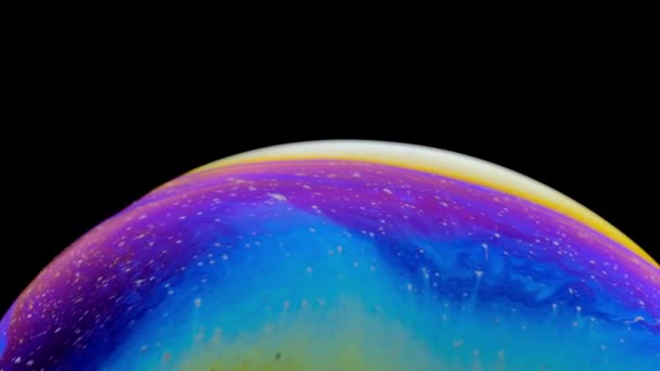 Macro soap bubble made with dish soap. abstract color — Stock Video