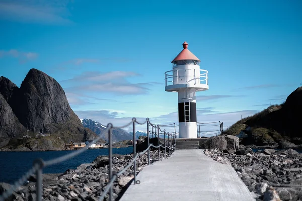 Fyrtårn i Norge. Oppsamlingsfyr – stockfoto