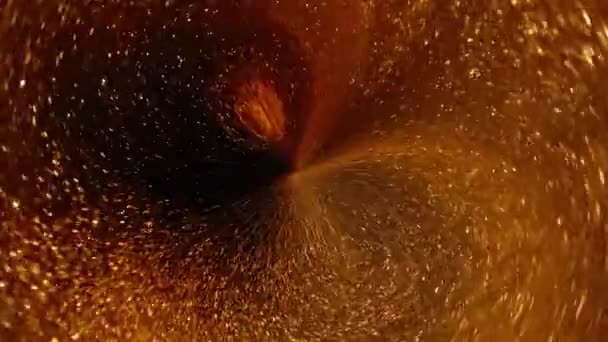 Abstract bewegende achtergrond stralende gouddeeltjes. Glanzende glinsterende deeltjes — Stockvideo
