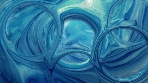 Een inktdraai. Blauwe cirkel van beweging. Abstracte achtergrond — Stockvideo