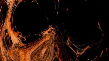 Güzel soyut turuncu ve siyah arkaplan parlak boya baloncukları. Güzellik tasarımı arka planı.