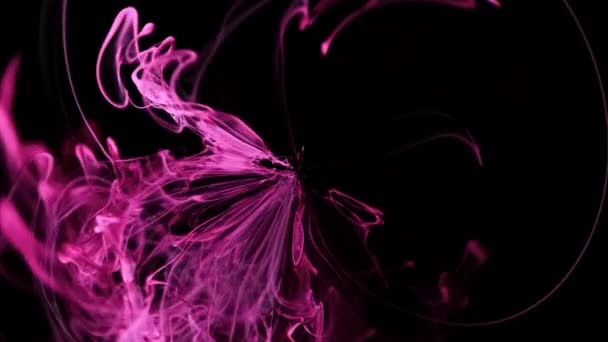 Абстрактна рожево-фіолетова суміш. Тло художньої фарби чорнила — стокове відео
