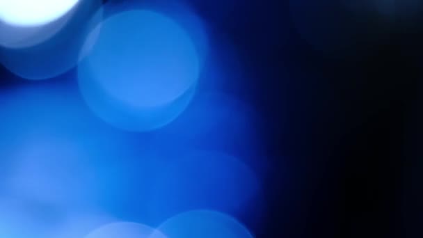 Abstract Blauwe Deeltjes. Achtergrond Bokeh — Stockvideo