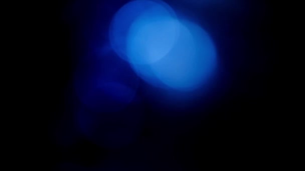 Flou de mouvement Particules bleues. Contexte Bokeh — Video