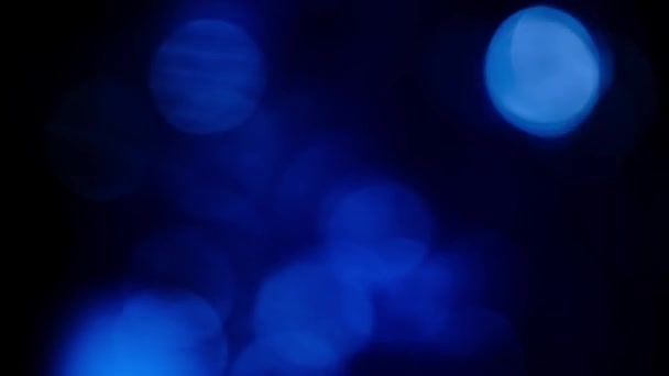 Mavi Parçacıklar. Arkaplan Bokeh Bulanık — Stok video