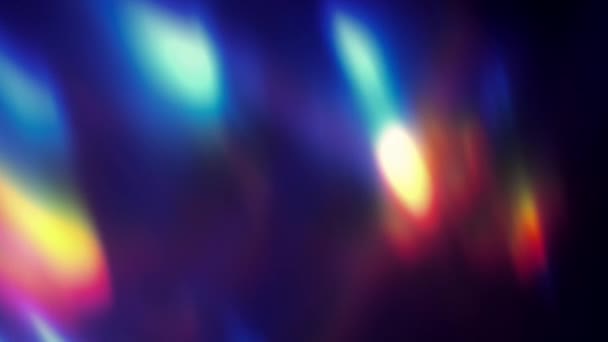 Prisma Rainbow Light Flares Overlay op zwarte achtergrond — Stockvideo