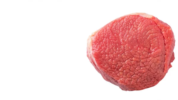 Raw Meat Steak Isolated White Copy Space — Stock Photo, Image