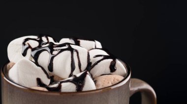 Marshmallow ile sade kahve. Kopyalama alanı