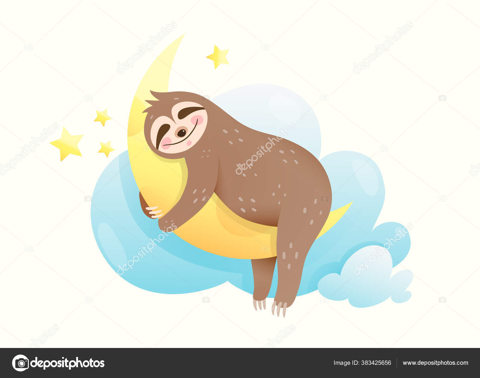 Baby Sloth Sleeping Hugging Moon Good Night Happy Dreams Card Stock Vector Image By C Popmarleo Baby Sloth Sleeping Hugging Moon Good Night Happy Dreams Card Stock Vector Image By C Popmarleo
