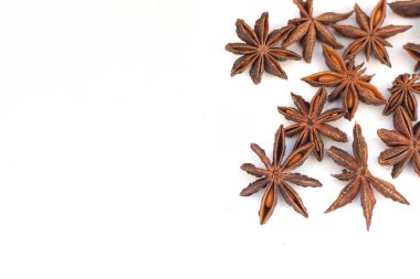 Beyaz arka planlı portre üzerinde izole anasonu baharat