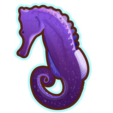 Soyut deniz atı bir beyaz arka plan üzerinde izole