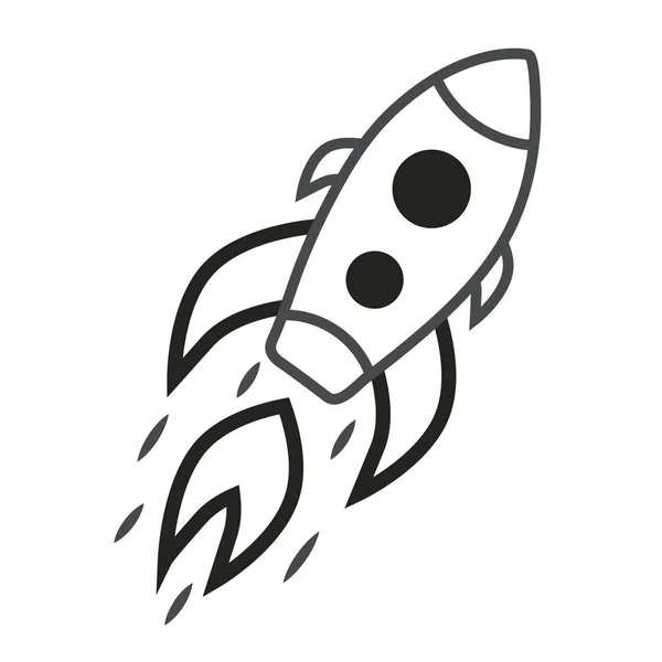 Start Up Business Skizzierte Linie Vector Icon Rocket Start-up — Stockvektor