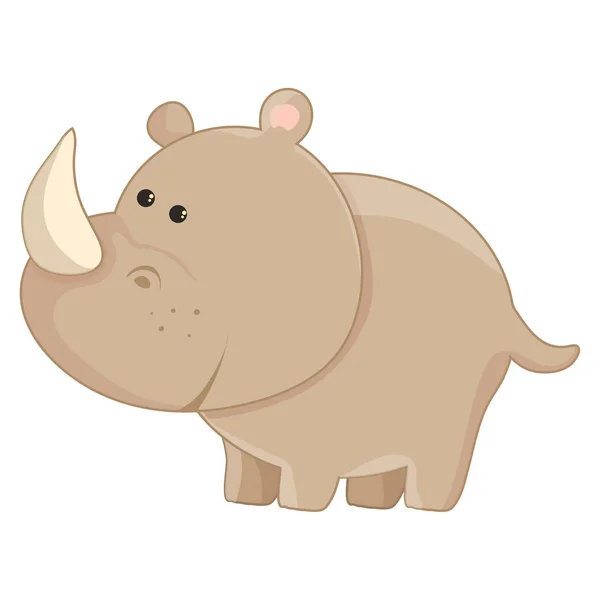 Söt baby noshörning vektor illustration — Stock vektor