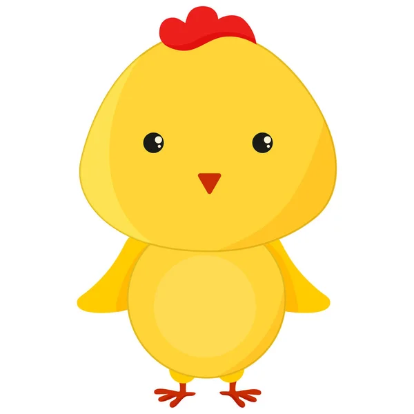 Ein niedlicher Cartoon Huhn Vogel Charakter Illustration — Stockvektor
