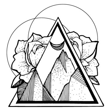 Yaratıcı illüstrasyon dövme mountines