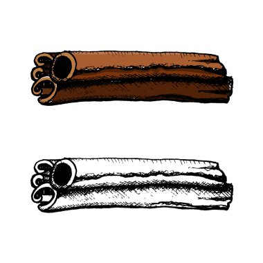 Mürekkep el çekilmiş tarçın seti