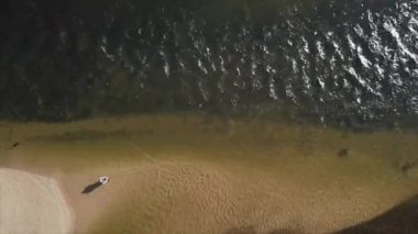 Döküm sineği balık adam hava dron sahne