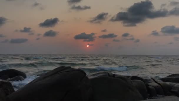 Tramonto a Timelaps Beach, Thailandia — Video Stock