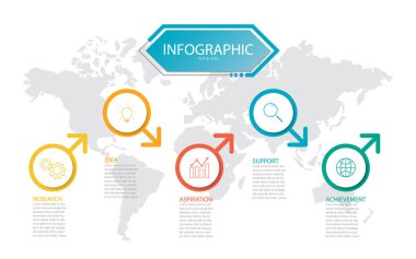 sunu iş bilgi-grafik şablonu, soyut infographics numara seçenekleri şablon, web tasarım, iş adım seçenekleri, afiş için kullanılan. Vektör çizim.