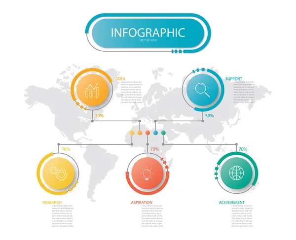 Bemutató Üzleti Info Grafikus Absztrakt Infographics Számos Lehetőségek Sablon Használt — Stock Vector