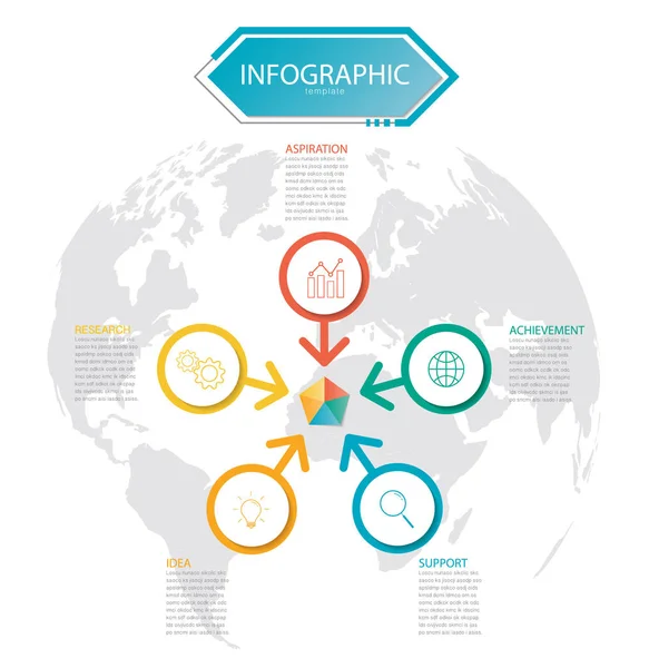 Sunu Bilgi Grafik Şablonu Soyut Infographics Numara Seçenekleri Şablon Web — Stok Vektör