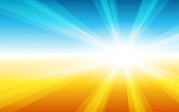 Bleu Jaune Orange Soleil Été Éclatement Lumière — Image vectorielle