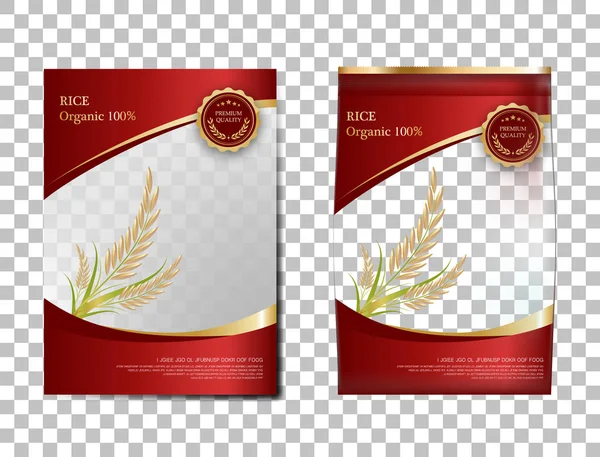 Рисовий Пакет Таїланд Продукти Харчування Червоний Золотий Банер Плакатний Шаблон — стоковий вектор