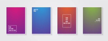 Minimum modern kapak tasarımı. Dinamik renkli gradyanlar. Gelecekteki geometrik desenler. Mavi, pembe, sarı, yeşil, turuncu, mor afiş şablonu.