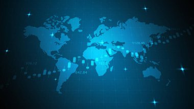 Soyut teknoloji üzerine iş mumu grafiği çizelgesi. Vektör illüstrasyonu.