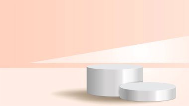 Ürün sunumu için arka planda sim parçacıkları konusunda lüks içinde yuvarlak sahne podyumu.