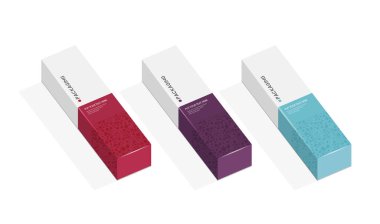 Ürün vektör tasarımı çizimi için kutu, paketleme şablonu.