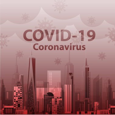 Covid-19 Coronavirus konsepti salgın salgını geçmişi. Hastalık hücresi ile birlikte salgın sağlık riski konsepti tehlikeli vektör tasarımı.