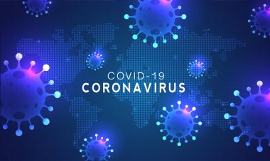 Covid-19 Coronavirus konsepti salgın salgını geçmişi. Hastalık hücresi ile birlikte salgın sağlık riski konsepti tehlikeli vektör tasarımı.