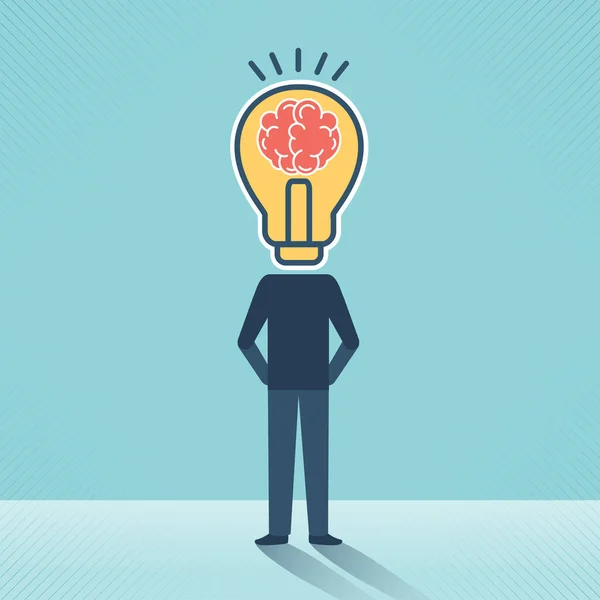 Hombre Negocios Sin Cabeza Con Cerebro Idea Concepto Creativo Cerebro — Vector de stock