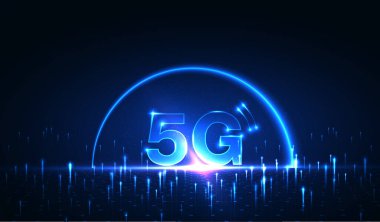 5G ağ kablosuz internet kablosuz internet bağlantısı ve bunun gibi şeyler. Akıllı şehir ve iletişim ağı konsepti. Yüksek hız, geniş bant telekomünikasyon. vektör tasarımı.