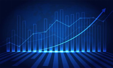 Borsa yatırım ticareti, Bullish puanı, Bearish puanı üzerine finansal borsa grafiği. İş fikri ve tüm sanat eserleri tasarımı için grafik trend. vektör illüstrasyonu