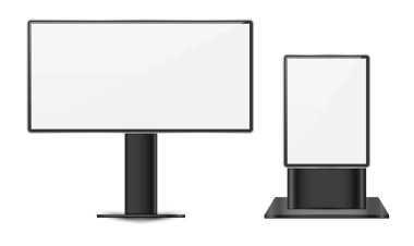 Reklam vektörü tasarımı için boş beyaz poster panosu