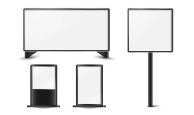 Reklam vektörü tasarımı için boş beyaz poster panosu