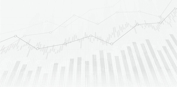 Gráfico Bursátil Financiero Sobre Comercio Inversión Bursátil Punto Alcista Punto — Vector de stock