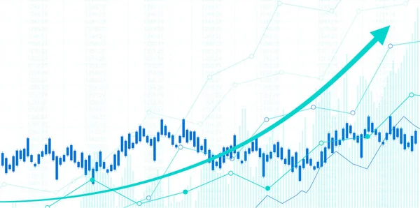 Gráfico Mercado Financeiro Ações Negociação Investimento Mercado Ações Ponto Bullish — Vetor de Stock